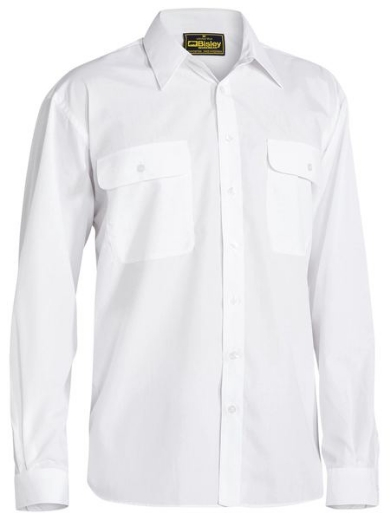 Picture of Bisley Permanent Press Shirt 65% Polyester 35% Cotton Solid Dye Poplin 110gsm L/S