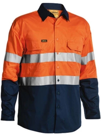 Picture of BISLEY Taped Hi Vis Cool Lightweight Shirt 100% Cotton Preshrunk Drill 155gsm L/S