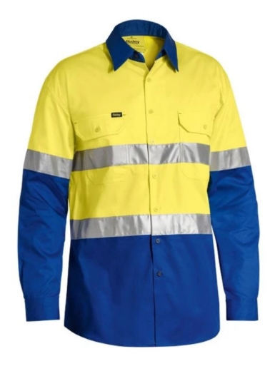 Picture of BISLEY Taped Hi Vis Cool Lightweight Shirt 100% Cotton Preshrunk Drill 155gsm L/S