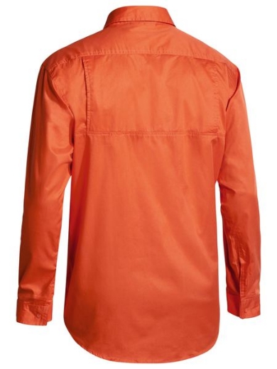 Picture of BISLEY Hi Vis Orange Cool Lightweight 100% Cotton Drill Shirt 155gsm L/S