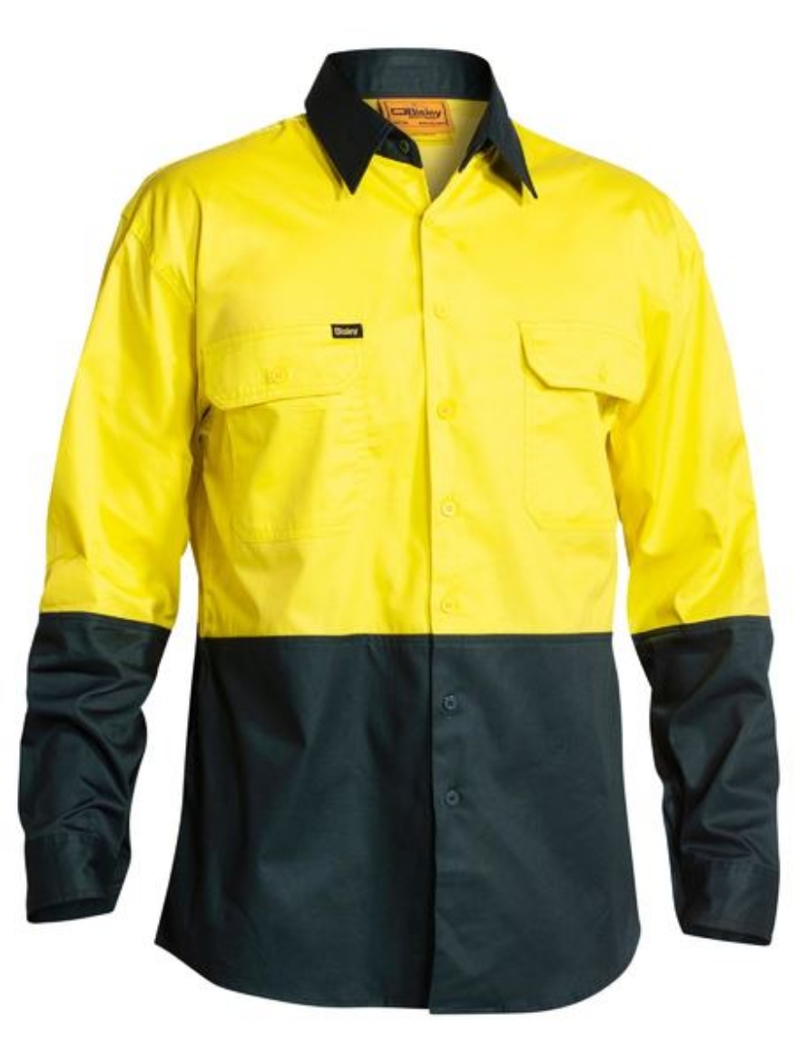 Picture of BISLEY Hi Vis Cool Lightweight Drill Shirt 100% Cotton Preshrunk Drill 155gsm L/S