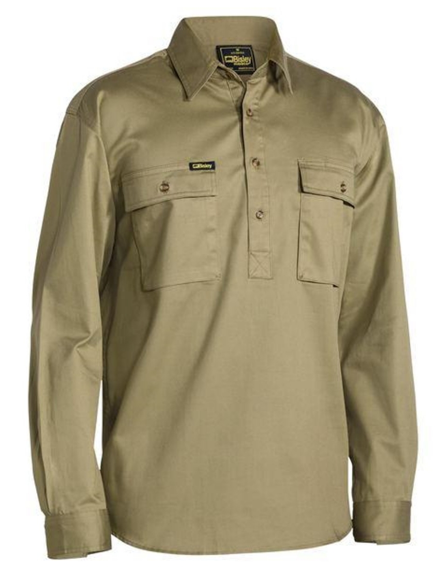 Picture of BISLEY Closed Front Cotton Drill Shirt 100% Cotton Preshrunk Drill 190gsm L/S