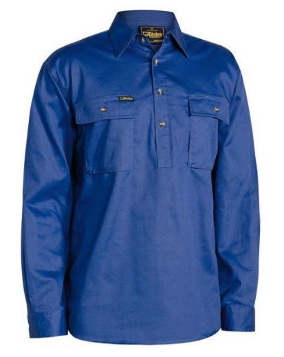 Picture of BISLEY Closed Front Cotton Drill Shirt 100% Cotton Preshrunk Drill 190gsm L/S
