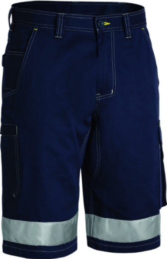 Picture of BISLEY Taped Cool Vented Lightweight Navy Cargo Short 100% Cotton Preshrunk Drill 190gsm