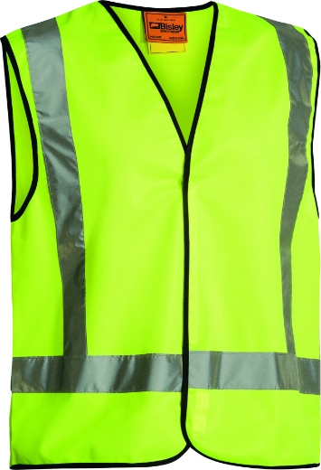 Picture of BISLEY X Back Taped Hi Vis Vest 100% Polyester 125gsm