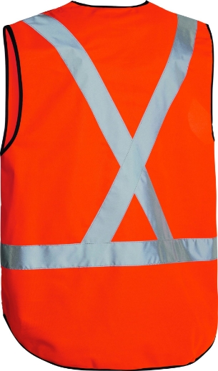 Picture of BISLEY X Back Taped Hi Vis Vest 100% Polyester 125gsm
