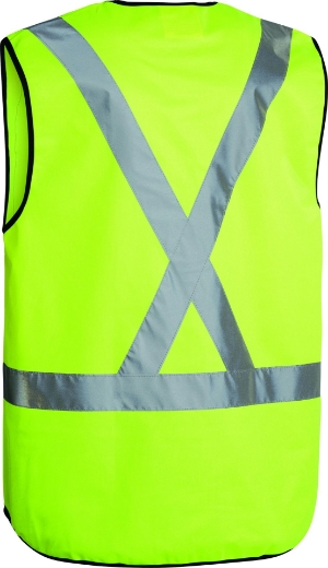 Picture of BISLEY X Back Taped Hi Vis Vest 100% Polyester 125gsm
