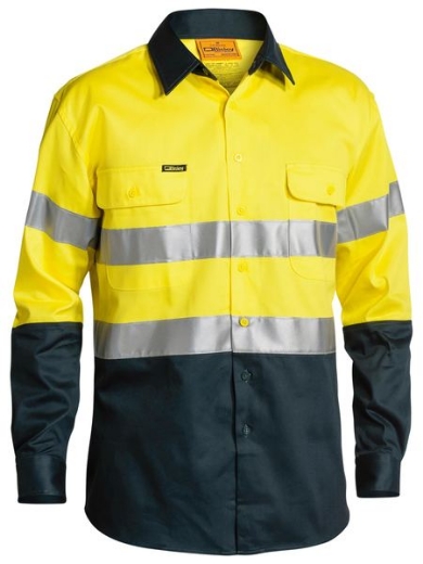 Picture of BISLEY Taped Hi Vis Drill Shirt 100% Cotton Preshrunk 190gsm L/S