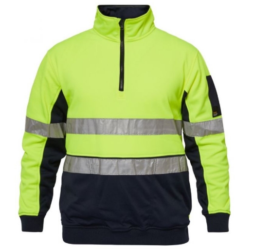 Picture of WORKCRAFT Hi Vis 100% Polyester Fleece 1/2 Zip Pullover with Tape 320gsm