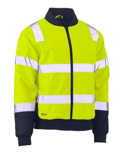 Picture of BISLEY Taped Two Tone Hi Vis Bomber Jacket with Padded Lining