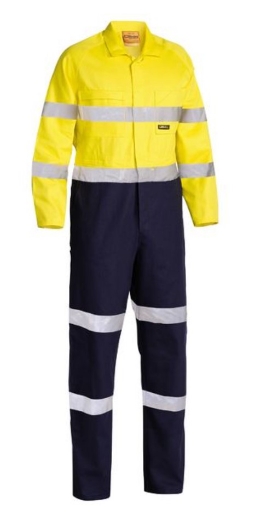Picture of BISLEY Taped Hi Vis 100% Cotton Preshrunk Drill Coverall 310gsm