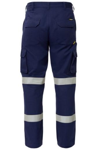 Picture of WORKCRAFT Nextgen Double Hoop Reflective Tape Navy Cargo 100% Cotton Drill Trouser 310gsm