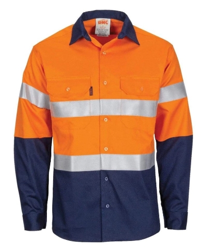 Picture of DNC Patron Saint® HRC1 Flame Retardant 2 Tone Cotton Shirt with 3M F/R Tape 190gsm L/S