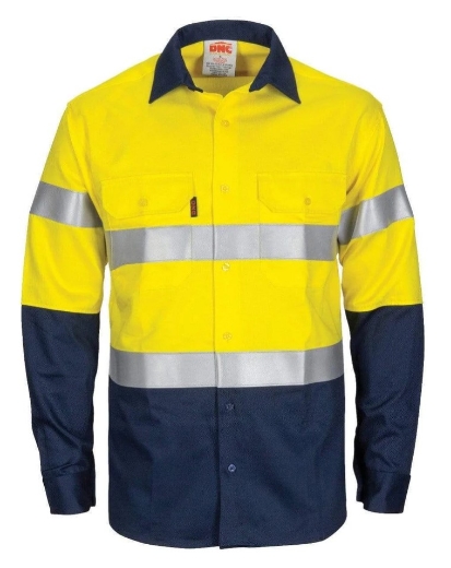Picture of DNC Patron Saint® HRC1 Flame Retardant 2 Tone Cotton Shirt with 3M F/R Tape 190gsm L/S