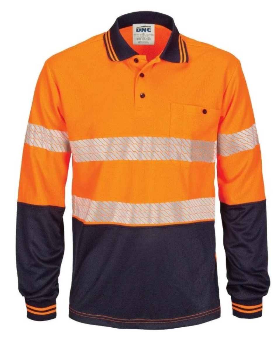 Picture of DNC Hi Vis Segment Taped Micromesh Polo Shirt 175gsm L/S