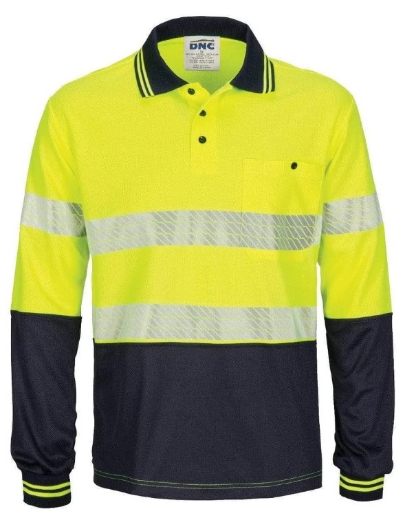 Picture of DNC Hi Vis Segment Taped Micromesh Polo Shirt 175gsm L/S