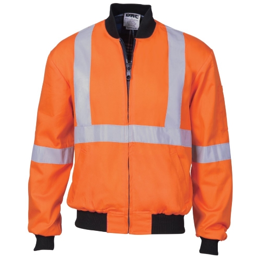 Picture of DNC HiVis Cotton Bomber Jacket with X Back & Additional 3M R/Tape Below 190gsm