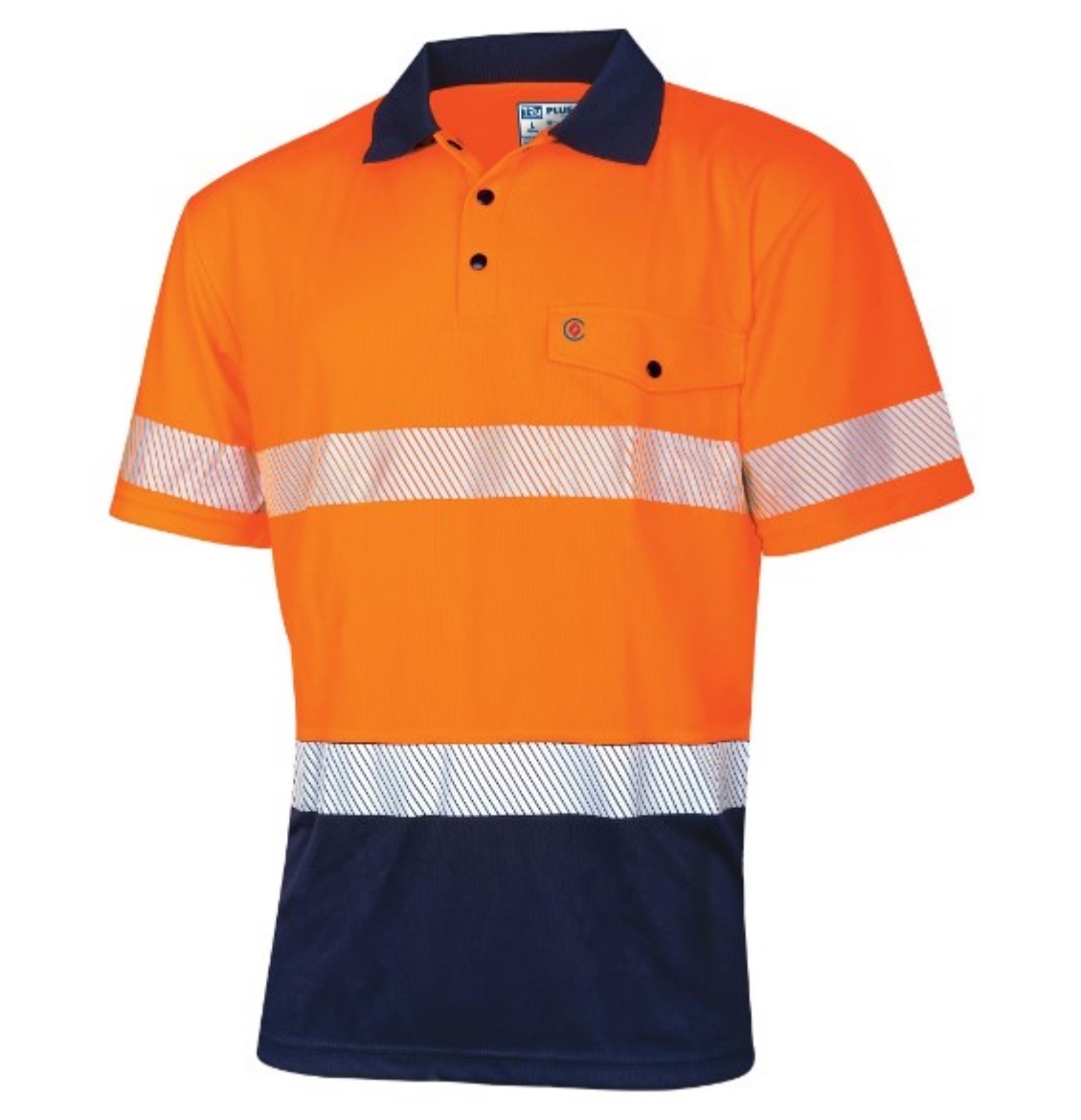 Picture of TRU WORKWEAR Recycled Anti-Microbial Micromesh Two Tone Hi-Vis Polo Shirt with Segmented Tape S/S