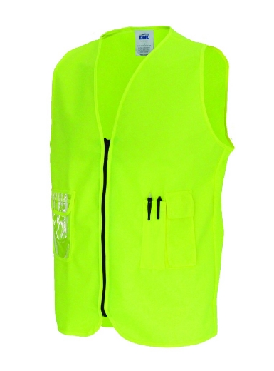 Picture of DNC Daytime Side Panel Safety Vest with Zip Closure and Clear ID Pocket