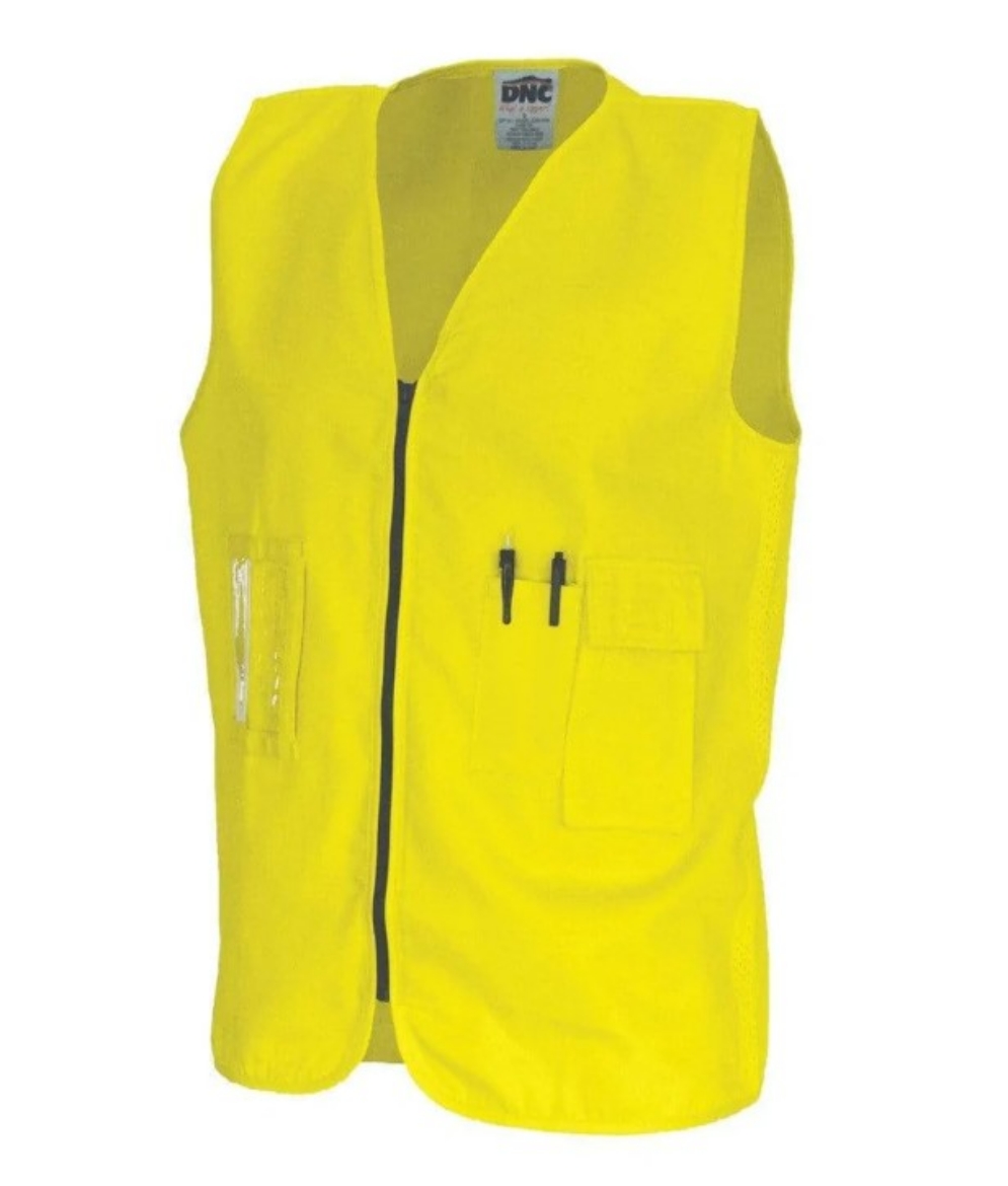 Picture of DNC Yellow Daytime 100% Cotton Safety Vest