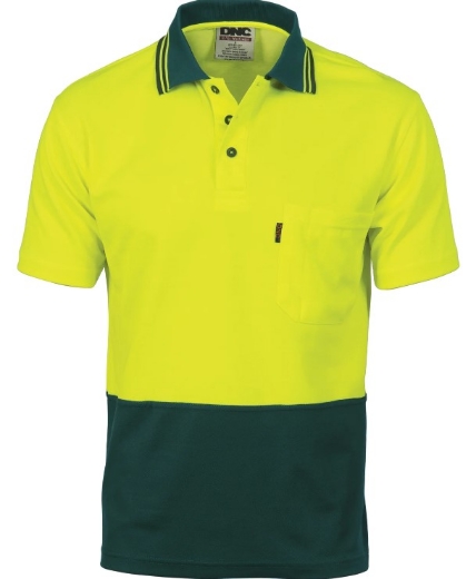 Picture of DNC HiVis Cotton Back Two Tone Fluoro Polo Shirt 185gsm S/S