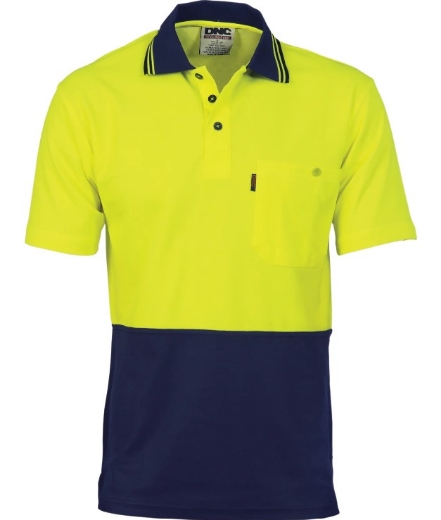 Picture of DNC HiVis Cotton Back Two Tone Fluoro Polo Shirt 185gsm S/S