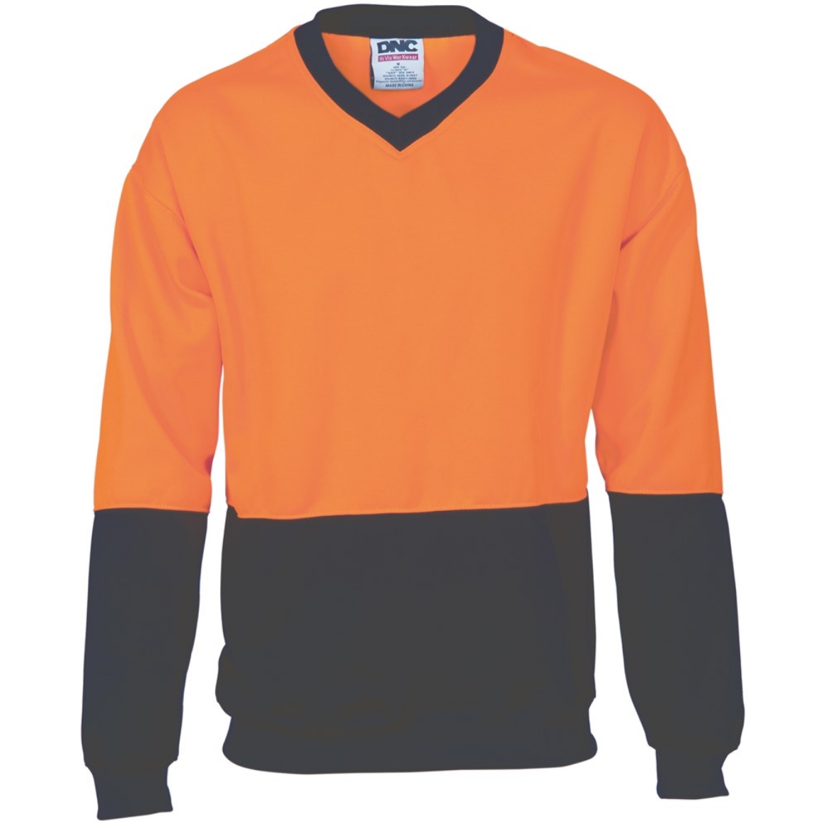 Picture of DNC HiVis Two Tone Fleecy Sweat Shirt (Sloppy Joe) V-Neck 300gsm