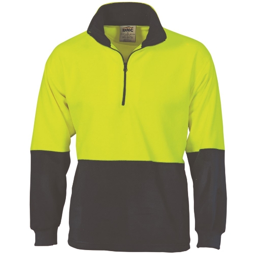 Picture of DNC Hi Vis Two Tone 1/2 Zip Polar Fleece 300gsm