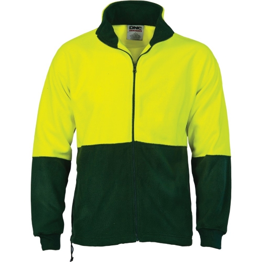 Picture of DNC Hi Vis Two Full Zip Polar Fleece Jacket 300gsm
