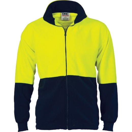 Picture of DNC Hi Vis Two Full Zip Polar Fleece Jacket 300gsm