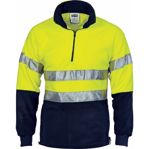 Picture of DNC Hi Vis Two Tone 1/2 Zip Polar Fleece with CSR R/Tape 300gsm