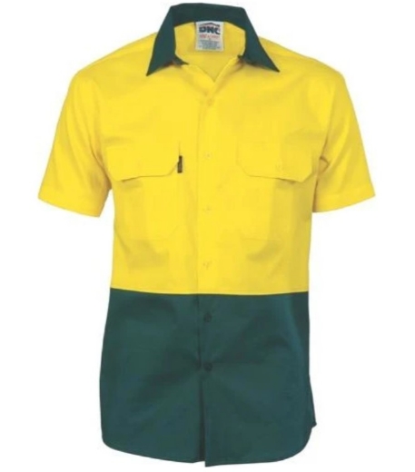 Picture of DNC Hi Vis Two Tone 100% Cotton Drill Shirt 190gsm S/S