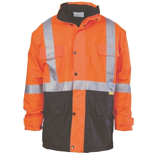 Picture of DNC Hi Vis Two Tone Quilted 3/4 Length Jacket with 3M R/Tape
