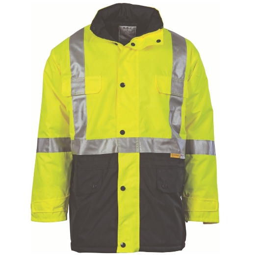 Picture of DNC Hi Vis Two Tone Quilted 3/4 Length Jacket with 3M R/Tape