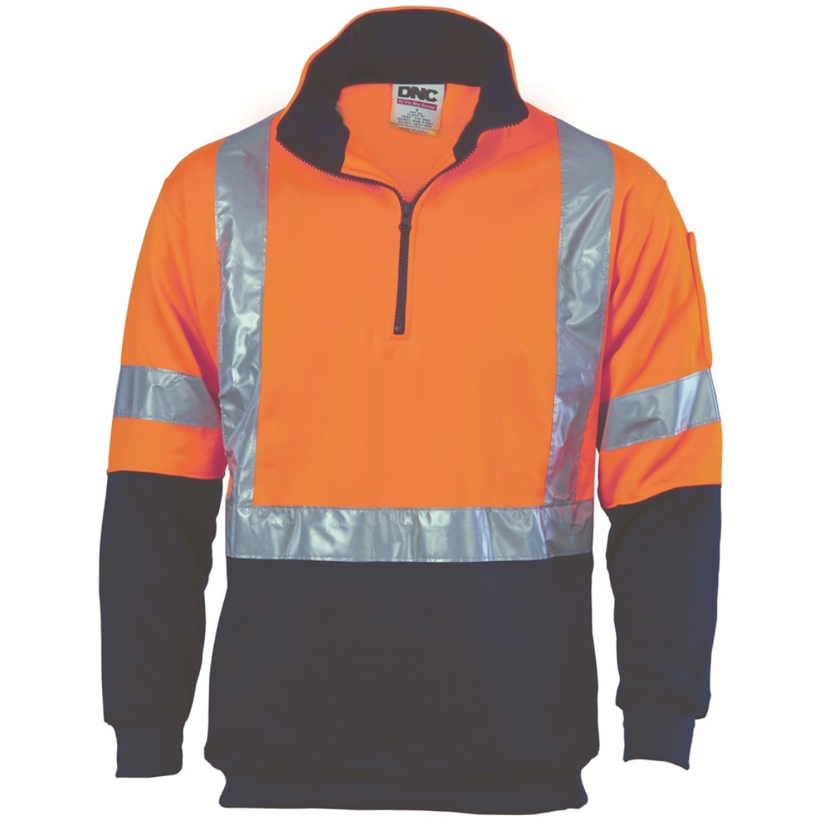 Picture of DNC Hi Vis 1/2 Zip Fleecy with X Back & Additional Tape on Tail 300gsm