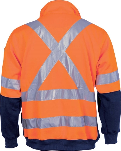 Picture of DNC Hi Vis 1/2 Zip Fleecy with X Back & Additional Tape on Tail 300gsm