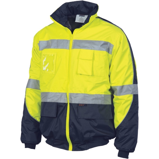 Picture of DNC Hi Vis D/N Waterproof Contrast Bomber Jacket with CSR R/Tape