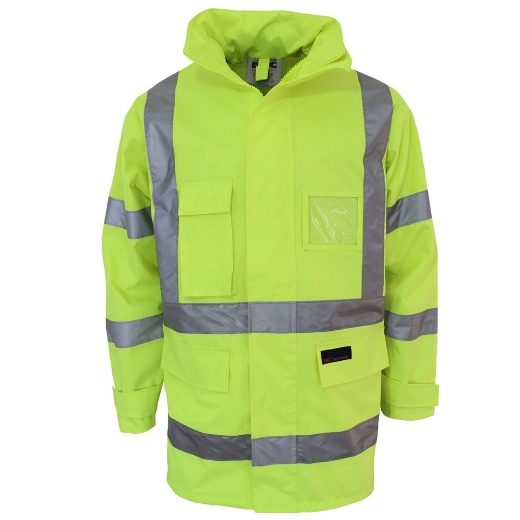 Picture of DNC Hi Vis X Back Rain Jacket with Biomotion Tape NSW Rail Compliant