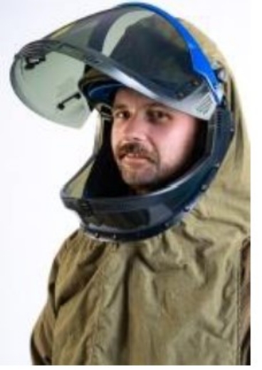 Picture of GUARDIAN ARC Flash Kit Light Green SuperLight with 1300mm Length Coat, Front Lift Style Hood, CAT 4, 40 cal/cm2