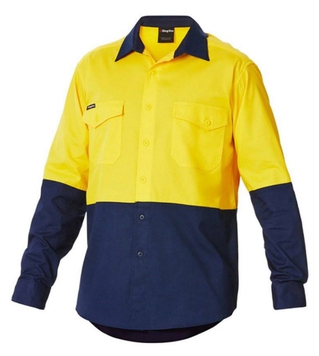 Picture of KING GEE Workcool 2 Hi-Vis Spliced Shirt 145gsm L/S