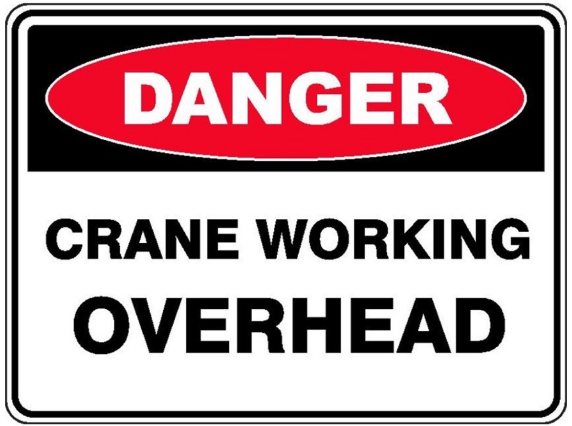 Picture of SIGN Danger Crane Working Overhead 600 x 450mm Corflute 3mm
