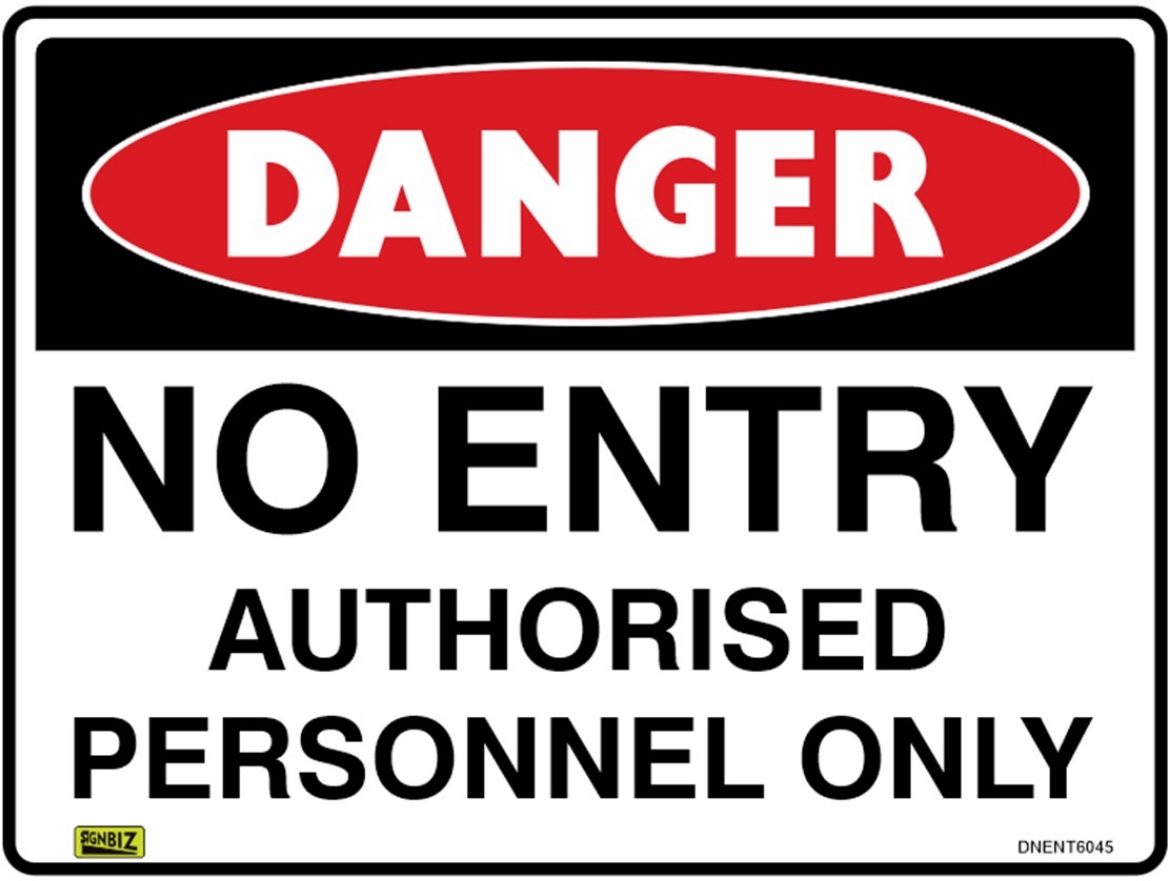 Picture of SIGN Danger No Entry Authorised Personnel Only 600 x 450mm Powdercoated Metal
