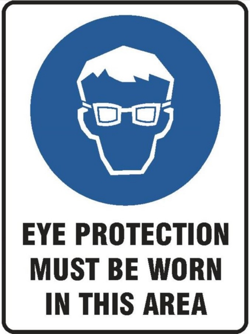 Picture of SIGN Mandatory Eye Protection Must Be Worn In This Area 600 x 450mm 1.4mm Polypropylene