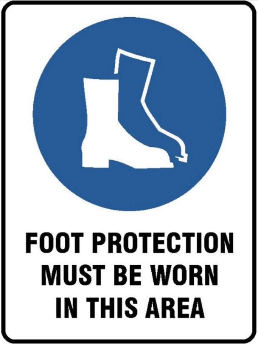 Picture of SIGN Mandatory Foot Protection Must Be Worn In This Area 600 x 450mm Powdercoated Metal