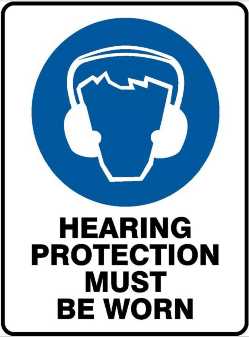 Picture of SIGN Mandatory Hearing Protection Must Be Worn In This Area 600 x 450mm 1.4mm Polypropylene