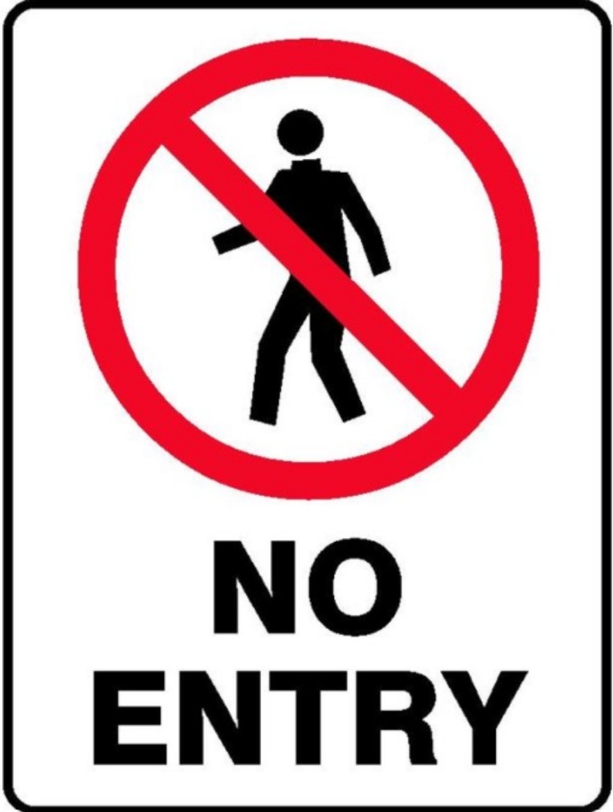 Picture of SIGN Prohibition No Entry 600 x 450mm 1.4mm Polypropylene