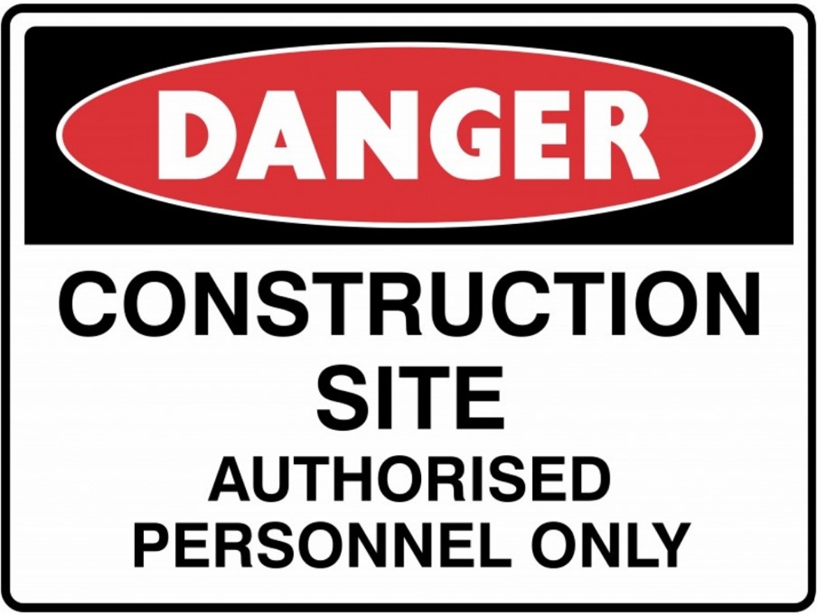 Picture of SIGN Danger Construction Site Authorised Personnel Only 600 x 450mm Corflute 3mm