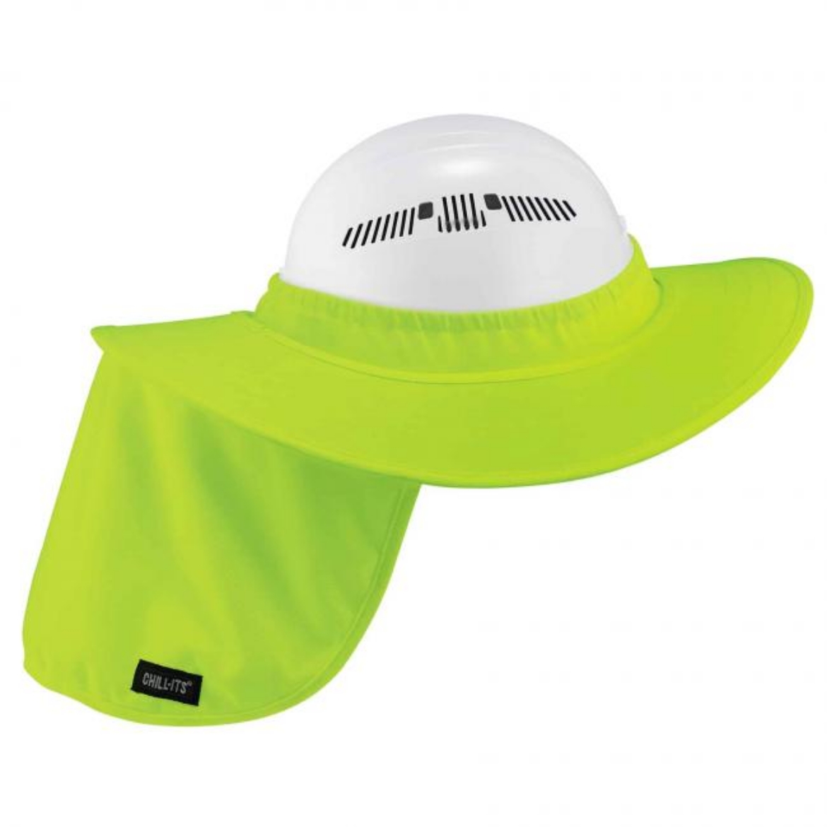 Picture of ERGODYNE Chill-Its® 6660 Hard Hat Snap Brim w/ Shade - LIME, LIME FLAP