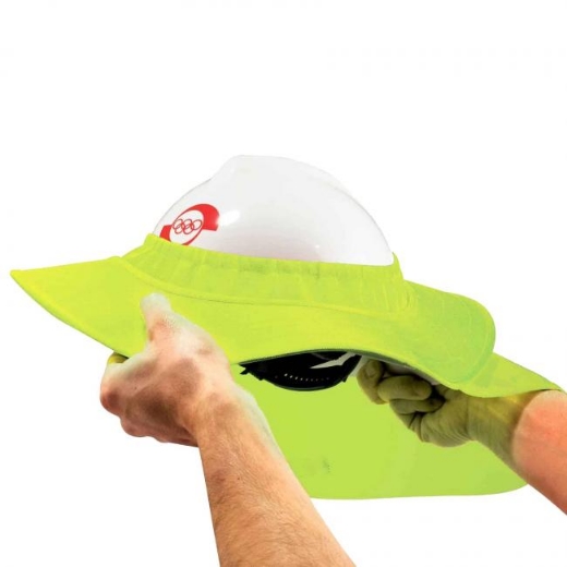Picture of ERGODYNE Chill-Its® 6660 Hard Hat Snap Brim w/ Shade - LIME, LIME FLAP