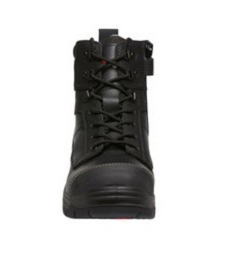 Picture of KING GEE 150mm Black Phoenix Zip Sided Lace Up Safety Work Boots with Scuff Cap